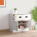 vidaXL Buffet blanc brillant 70x35 5x67 5 cm bois d'ingénierie
