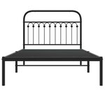 vidaXL Cadre de lit métal sans matelas avec tête de lit noir 107x203cm