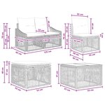 vidaXL Ensemble de canapé de jardin 7 Pièces Noir polyrotin