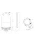 THIRARD - Antivol U à combinaison UP  4 chiffres  vélo  câble acier  12mmx120mm