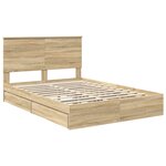 vidaXL Lit de Rangement Chêne Sonoma 140 x 190 cm Bois d'ingénierie