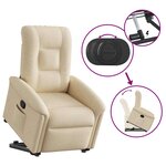 vidaXL Fauteuil inclinable Crème Tissu