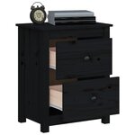 vidaXL Table de chevet Noir 50x35x61 5 cm Bois de pin massif