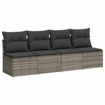 vidaXL Salon de jardin 9 Pièces avec coussins gris résine tressée