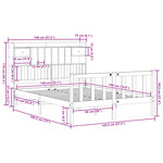 vidaXL Lit bibliothèque sans matelas blanc 140x190 cm bois pin massif