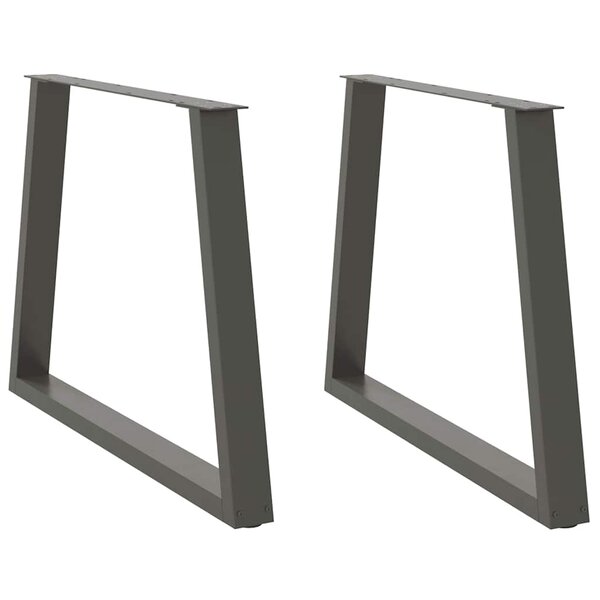 vidaXL Pieds de table à manger en forme de V  2 pièces  anthracite  90 x (72-73 3) cm  acier