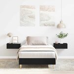 Lit vidaXL 90x190 cm en bois d'orme noir