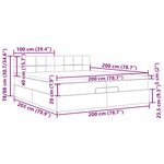 VidaXL Cadre de lit ottoman et matelas gris clair 200x200cm tissu