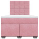 vidaXL Sommier à lattes de lit avec matelas rose 120x190 cm velours