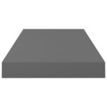 vidaXL Étagère murale flottante 4 Pièces Gris brillant 50x23x3 8 cm MDF