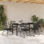 vidaXL Ensemble de salle à manger de jardin 7 pièces Noir Rattan PVC