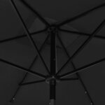 vidaXL Parasol de jardin avec LED et mât en acier noir 2x3 m