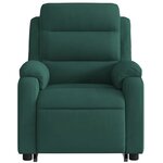 vidaXL Fauteuil inclinable Vert foncé Velours