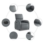 vidaXL Fauteuil inclinable électrique Gris Similicuir