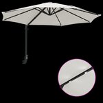 vidaXL Parasol Mural avec LEDs Sable 248 cm