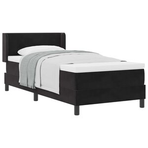 vidaXL Lit à ressorts avec tête de lit Noir 190 x 90 cm Velours