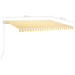 vidaXL Auvent manuel rétractable avec LED 400x300 cm Jaune et blanc