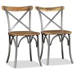 vidaXL Chaises à manger lot de 2 bois solide de manguier