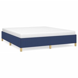 vidaXL Cadre de lit bleu 160x200 cm tissu