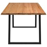 vidaXL Table à manger et bord naturel bois massif chêne rectangulaire