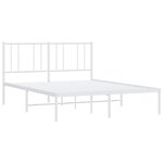 vidaXL Cadre de lit métal sans matelas et tête de lit blanc 150x200 cm