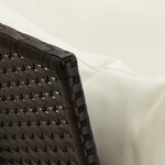 vidaXL Canapé de jardin avec coussins Noir Résine tressée
