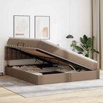 vidaXL Lit avec rangement et LED avec matelas Cappuccino 180 x 200 cm