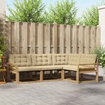 vidaXL Ensemble de canapés d'extérieur 4 Pièces Blanc et Beige