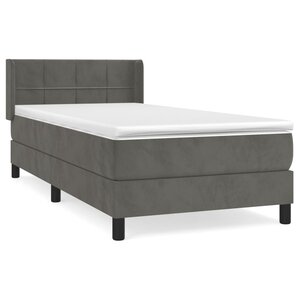 vidaXL Sommier à lattes de lit et matelas Gris foncé 80x200 cm Velours