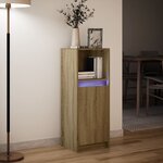 vidaXL Buffet avec LED chêne sonoma 38x34x100 cm bois d'ingénierie