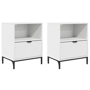 vidaXL Tables de chevet 2 Pièces Blanc 49 x 36 x 61 cm Bois d'ingénierie