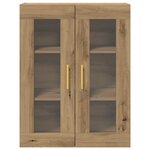 Armoire murale vidaXL avec portes en verre Chêne artisan 69 5x34x90 cm