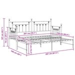 Lit daybed vidaXL avec tiroir blanc 80x200 cm en acier