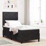 vidaXL Lit à ressorts avec matelas Noir 100 x 200 cm Velours