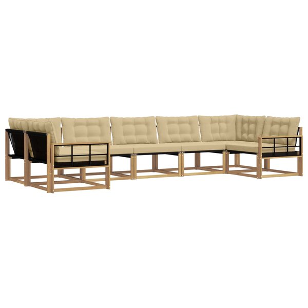 vidaXL Ensemble de canapés d'extérieur 7 pc Blanc et Beige