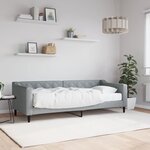 vidaXL Lit de jour avec matelas gris clair 80x200 cm tissu