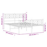 vidaXL Cadre de lit métal sans matelas et pied de lit blanc 160x200 cm
