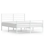 vidaXL Cadre de lit métal avec tête de lit/pied de lit blanc 120x190cm