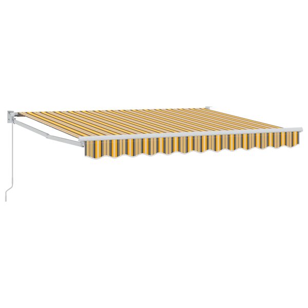 vidaXL Auvent rétractable Jaune Gris et Blanc 3 5 x 2 m