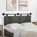 vidaXL Tête de lit suspendue Gris foncé Tissu en velours côtelé