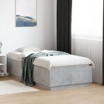 vidaXL Cadre de lit avec lumières LED gris béton 90x190 cm