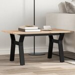 vidaXL Table basse cadre en Y 80x50x40 cm bois de pin massif et acier