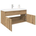 vidaXL Meuble lavabo et bassin intégré chêne artisanal bois ingénierie