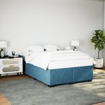 vidaXL Cadre de lit bleu 160x200 cm velours