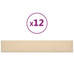 vidaXL Panneaux muraux 12 Pièces Crème 90x15 cm Tissu 1 62 m²
