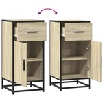 vidaXL Buffet chêne sonoma 35 5x35x76 cm bois d'ingénierie et métal