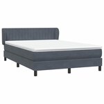 vidaXL Sommier à lattes de lit et matelas gris foncé 140x210cm velours