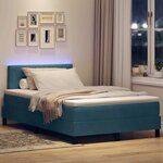 vidaXL Lit à ressorts avec matelas Bleu foncé 120 x 190 cm Velours