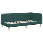 vidaXL Cadre de lit d'angle Vert foncé 100 x 200 cm tissu