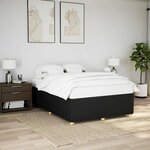 vidaXL Cadre de lit sans matelas noir 140x200 cm tissu